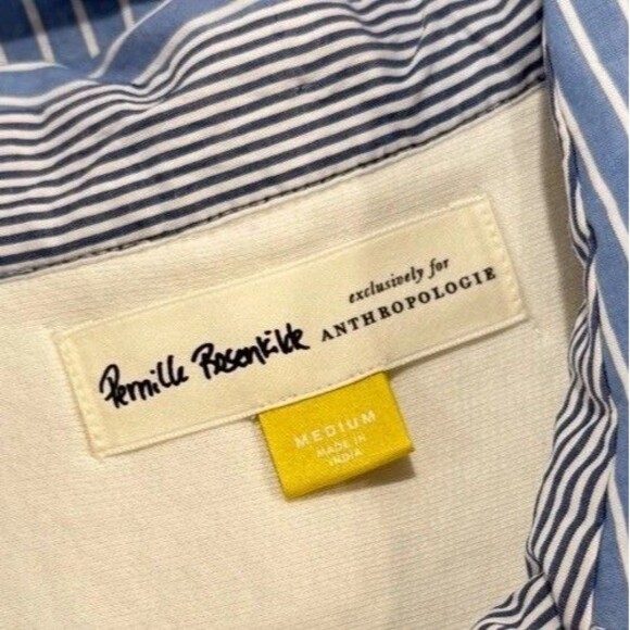 Anthropologie Pernille Rosenkilde Top White Remixed Striped Pullover Medium - Picture 5 of 13